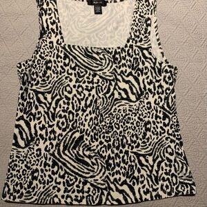 Black and White Animal Print Women's Top